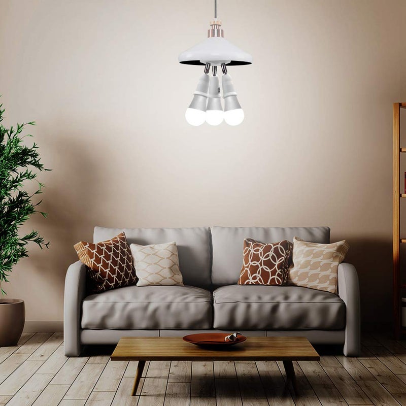 ELECTOP E26 E27 Adjustable Socket Splitter,3 in 1 Socket White Bulb Base Adapter Lamp Holder,360 Degree Rotating 180 Degree Bending - Image 5